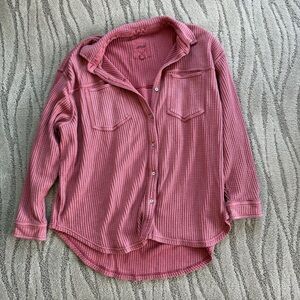 Aerie Rose Waffle Knit Lumberjane